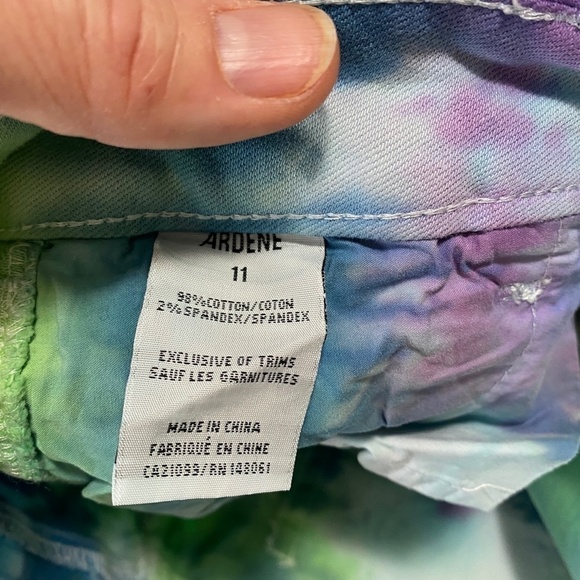 Ardene 82 Denim Women's Tie Dyed Green Jean Shorts Size 11 - Picture 6 of 10